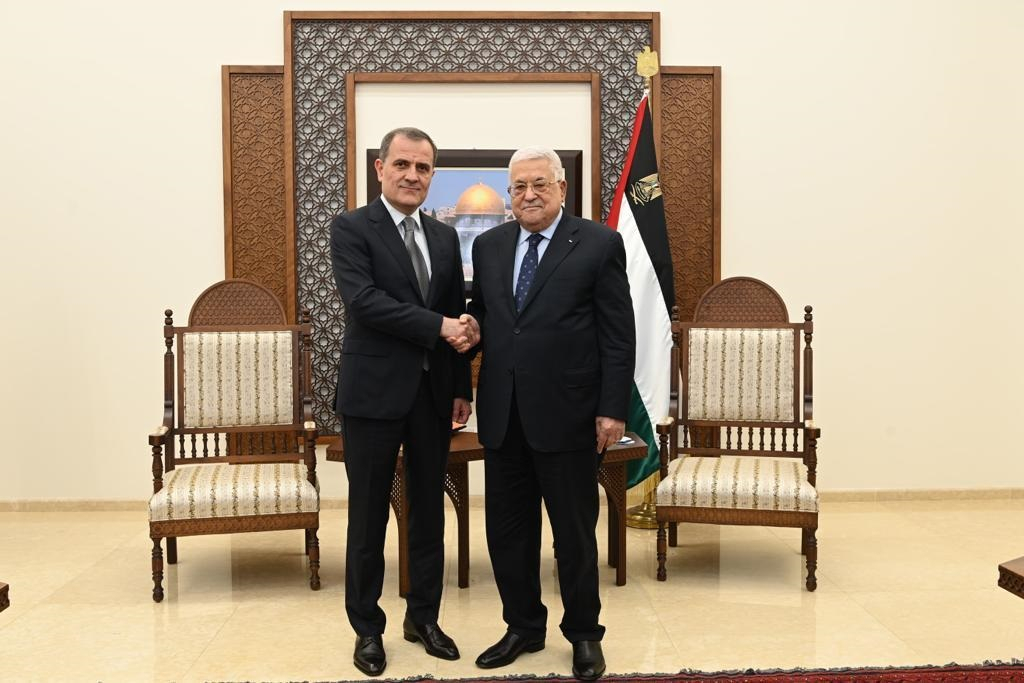 Джейхун Байрамов встретился с президентом Палестины Махмудом Аббасом - ФОТО