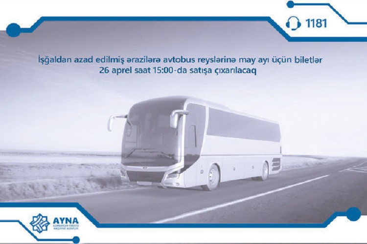 В продажу поступят билеты на автобусные рейсы в Карабах в мае