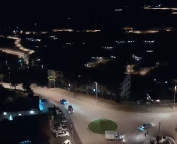Великолепный ночной вид на город Лачын - ВИДЕО