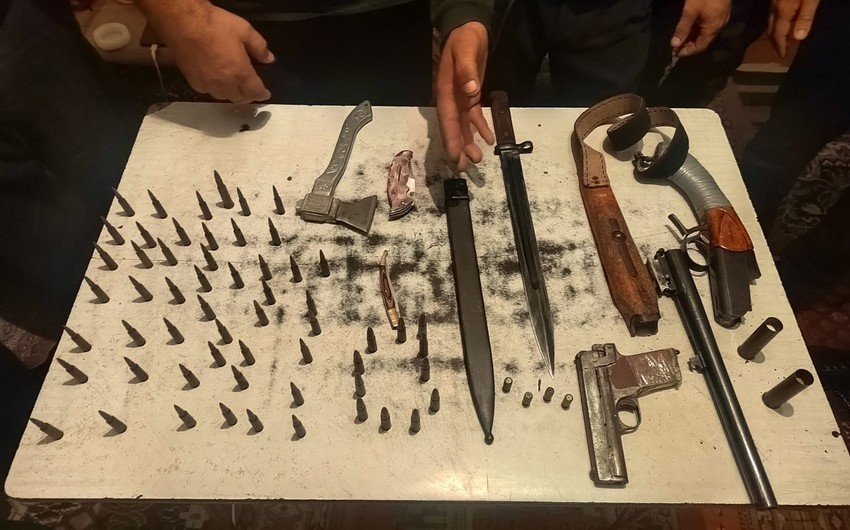В Сабирабаде у местного жителя изъяли оружие и боеприпасы - ФОТО
