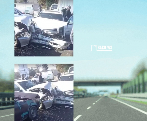 Тяжелое ДТП в Азербайджане: столкнулись 3 автомобиля - ВИДЕО