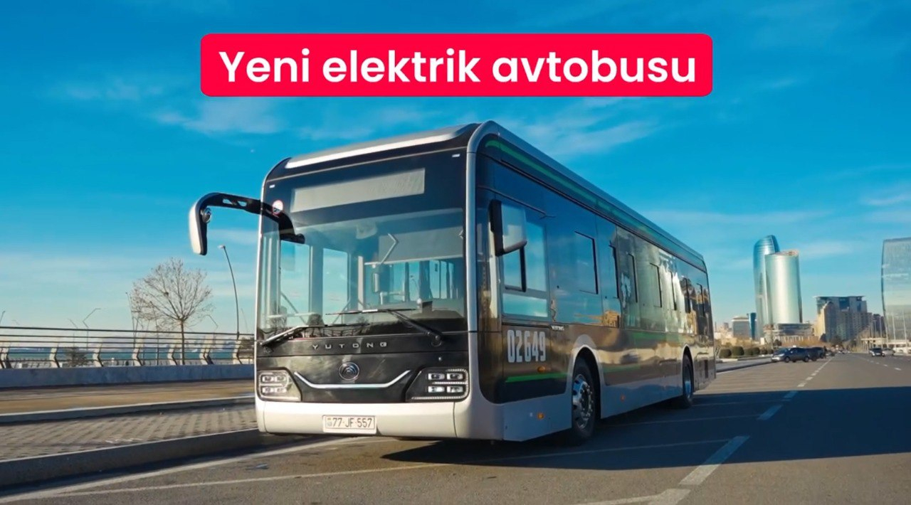 В Баку на маршрутную линию запущен еще один автобус с электродвигателем - ВИДЕО