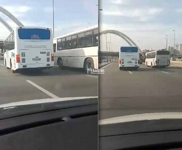Мчатся со скоростью более 100 км/ч: "Смертельные гонки" водителей автобусов в Баку