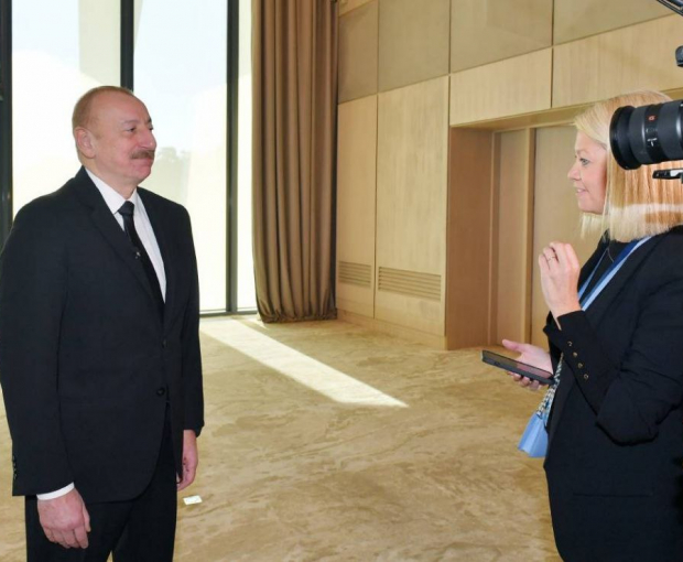 Президент Азербайджана Ильхам Алиев дал интервью телеканалу Euronews - ФОТО