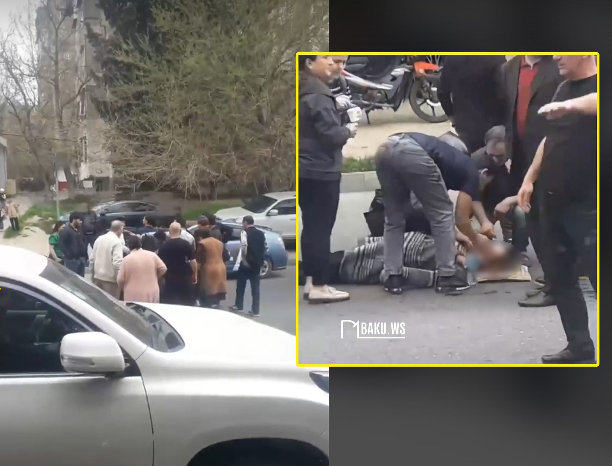 В Баку автомобиль Toyota Land Cruiser сбил женщину-пешехода - ВИДЕО