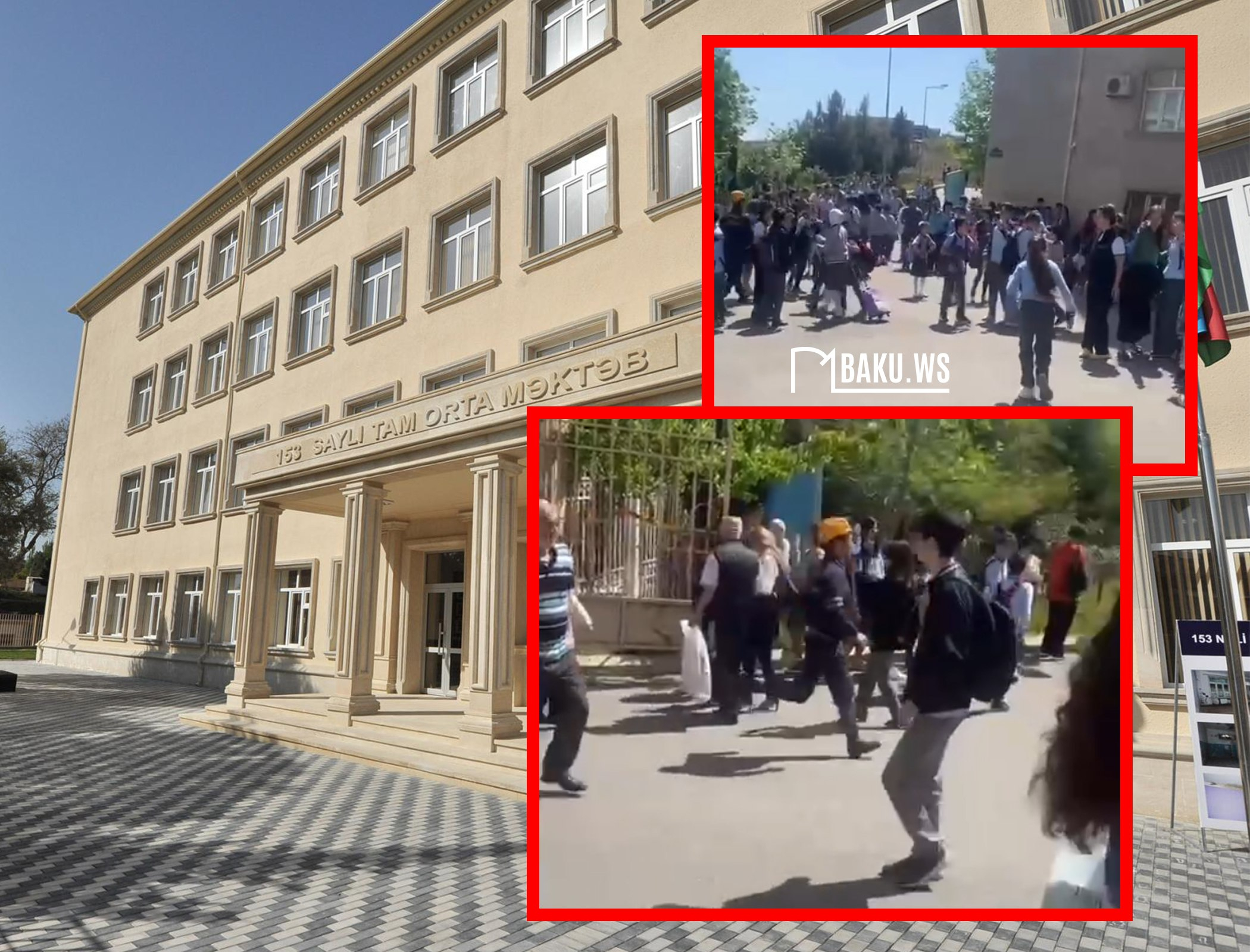 В бакинской школе произошел пожар, ученики эвакуированы - ОБНОВЛЕНО/ВИДЕО