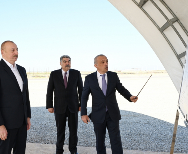 Ильхам Алиев дал старт реконструкции Ширванского оросительного канала в Гаджигабуле - ОБНОВЛЕНО + ФОТО