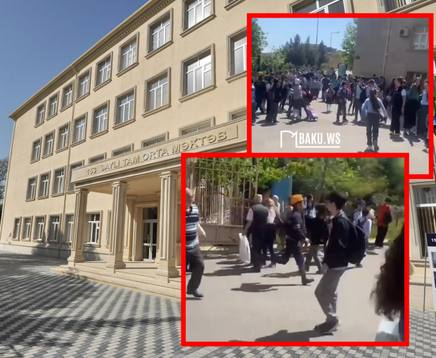 В бакинской школе произошел пожар, ученики эвакуированы - ОБНОВЛЕНО/ВИДЕО