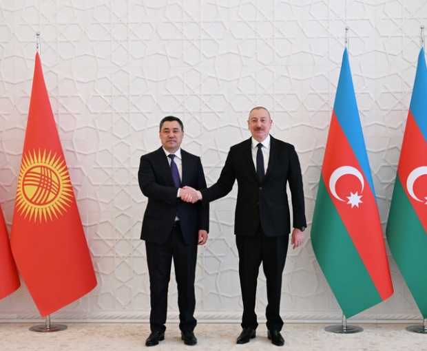 Президенты Азербайджана и Кыргызстана выступили с заявлениями для прессы - ВИДЕО