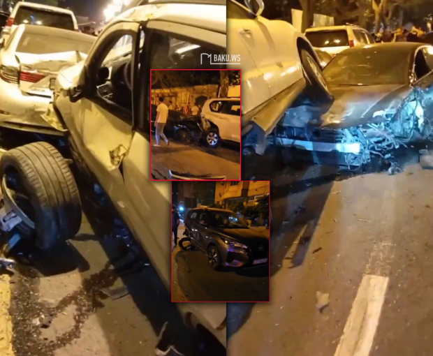 Цепная авария в центре Баку: стала известна предварительная причина - ОБНОВЛЕНО/ВИДЕО