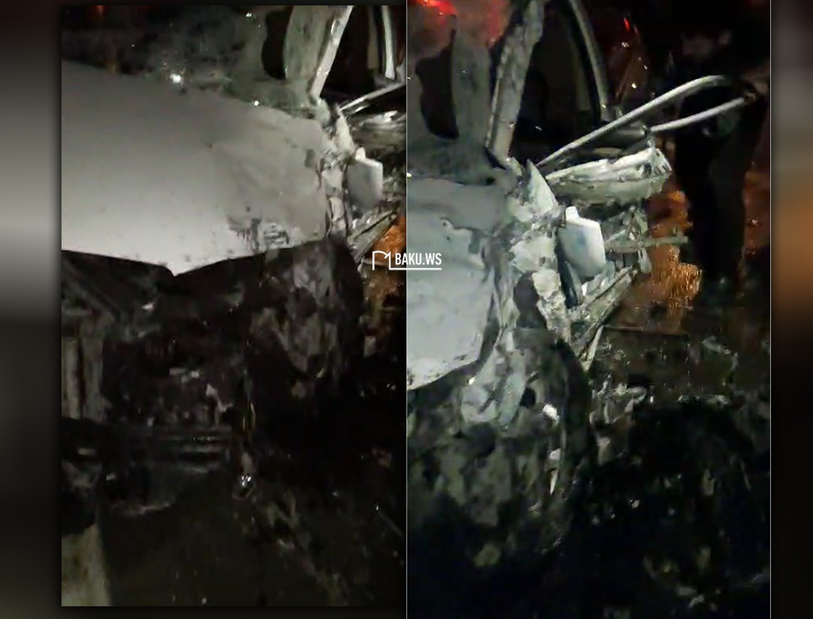 Спасатели вызволили водителя из смятого автомобиля после ДТП в Баку