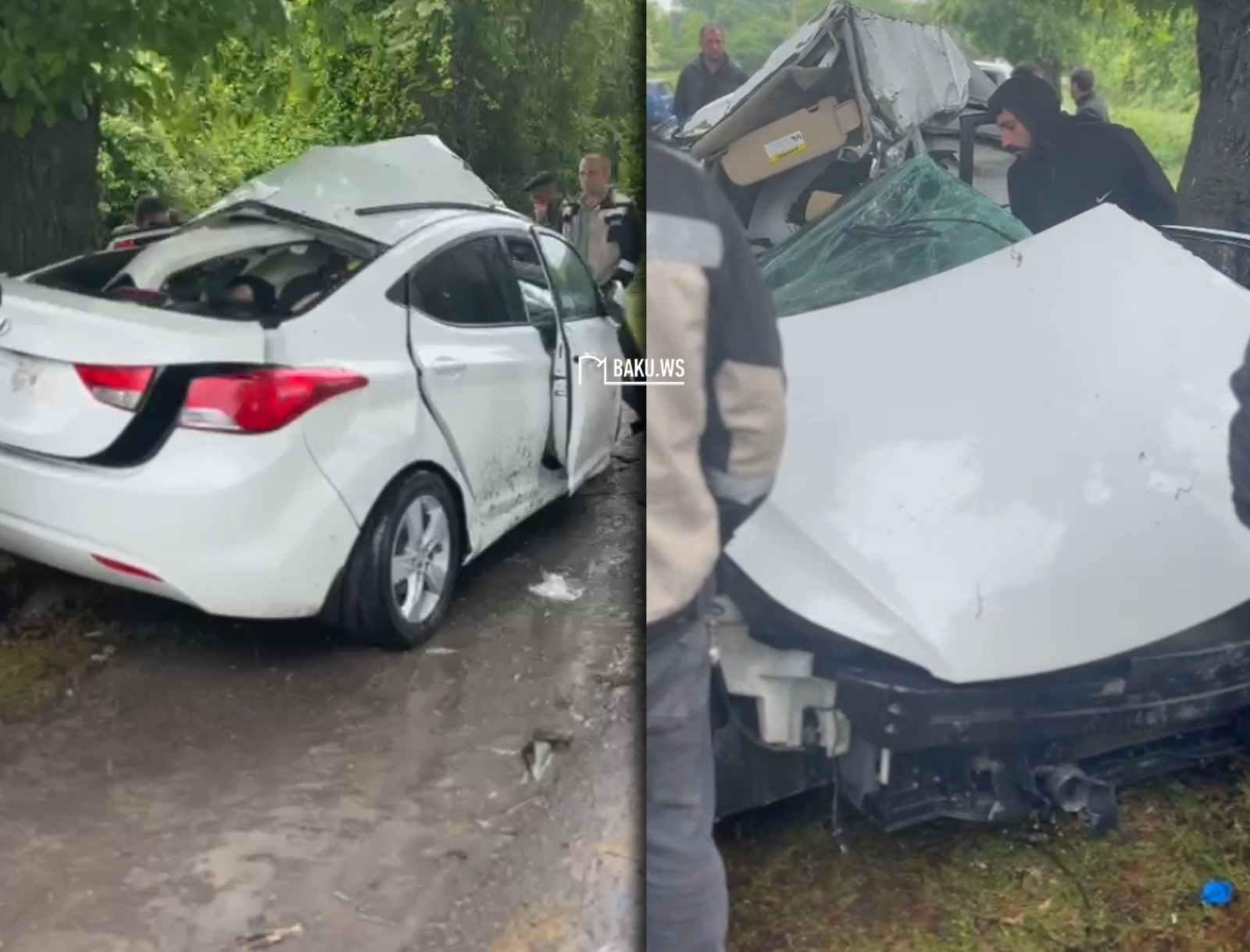 Смертельное ДТП в Азербайджане, водитель погиб на месте - ВИДЕО