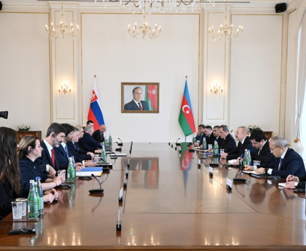 Началась встреча Ильхама Алиева с премьер-министром Словакии в расширенном составе - ФОТО