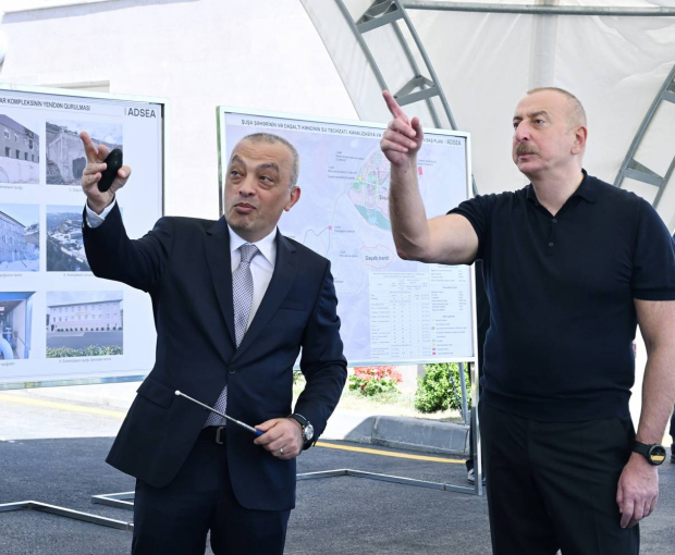 Ильхам Алиев принял участие в открытии Шушинского комплекса водоочистных сооружений - ОБНОВЛЕНО + ФОТО